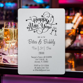 Schwarzer Schriftart Neujahr Party einladen Einladung