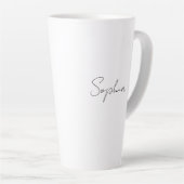 Schwarzer Schriftname oder Monogramm auf Weiß Milchtasse (Rechte Ecke)
