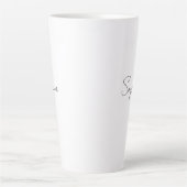 Schwarzer Schriftname oder Monogramm auf Weiß Milchtasse (Vorderseite)