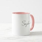 Schwarzer Schriftname oder Monogramm auf Weiß Tasse (VorderseiteRechts)
