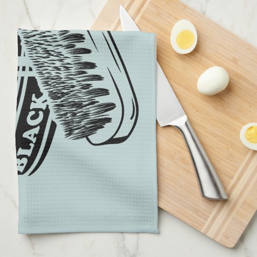 Schwarzer Schuhpolster Geschirrtuch (Viertel Falte)