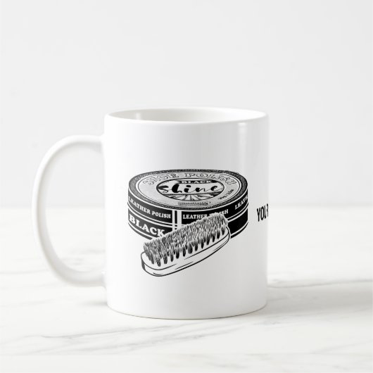 Schwarzer Schuhpolster Kaffeetasse (Links)