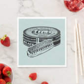 Schwarzer Schuhpolster Serviette (Beispiel)