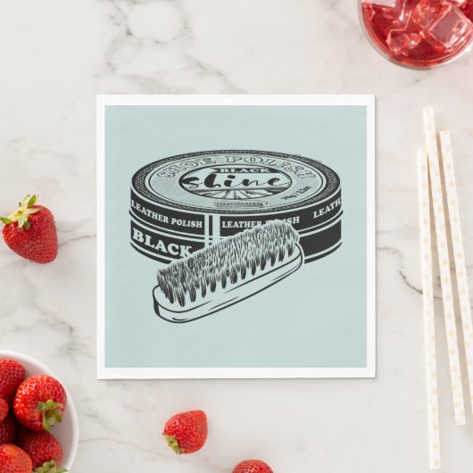 Schwarzer Schuhpolster Serviette (Beispiel)