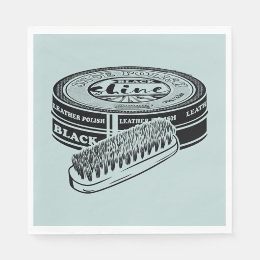 Schwarzer Schuhpolster Serviette (Vorderseite)