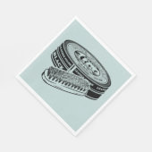 Schwarzer Schuhpolster Serviette (Ecke)