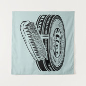 Schwarzer Schuhpolster Wandteppich (Vorderseite (Horizontal))