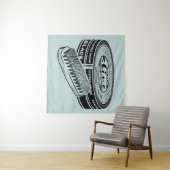 Schwarzer Schuhpolster Wandteppich (Beispiel (Horizontal))