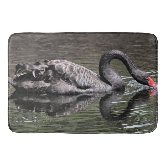 Schwarzer Schwan Badematte (Vorderseite)