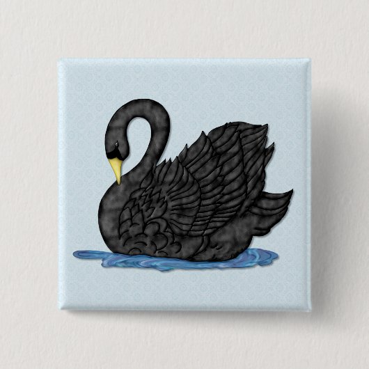 Schwarzer Schwan Button (Vorderseite)