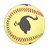 Schwarzer Schwan-Cartoon-Abbildung Baseball (Vorderseite Links)