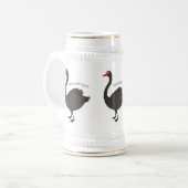 Schwarzer Schwan-Cartoon-Abbildung Bierglas (Vorderseite Links)