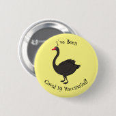 Schwarzer Schwan-Cartoon-Abbildung Button (Vorne & Hinten)