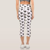 Schwarzer Schwan-Cartoon-Abbildung Capri Leggings (Rückseite)