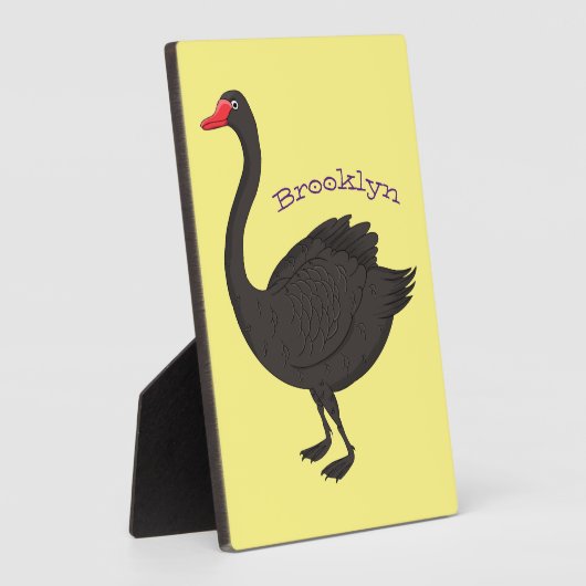 Schwarzer Schwan-Cartoon-Abbildung Fotoplatte (Seite)