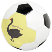 Schwarzer Schwan-Cartoon-Abbildung Fußball (Dreiviertel)