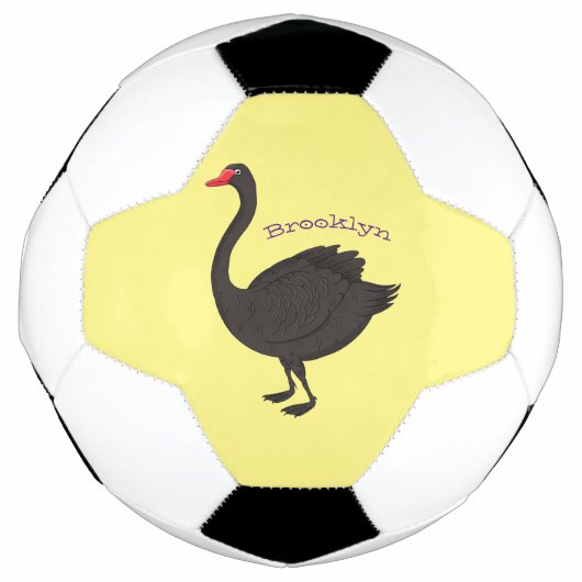 Schwarzer Schwan-Cartoon-Abbildung Fußball (Vorderseite)