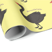 Schwarzer Schwan-Cartoon-Abbildung Geschenkpapier (Rolleneckpunkt)