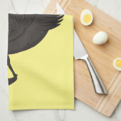 Schwarzer Schwan-Cartoon-Abbildung Geschirrtuch (Viertel Falte)