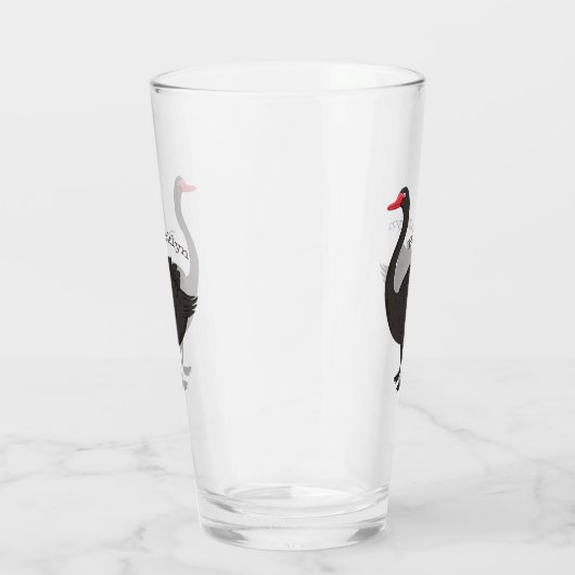 Schwarzer Schwan-Cartoon-Abbildung Glas (Rechts)