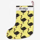 Schwarzer Schwan-Cartoon-Abbildung Kleiner Weihnachtsstrumpf (Rückseite)