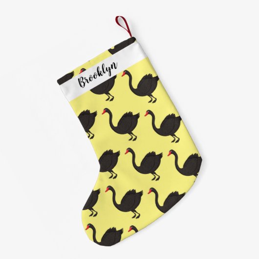 Schwarzer Schwan-Cartoon-Abbildung Kleiner Weihnachtsstrumpf (Rückseite (Hängend))