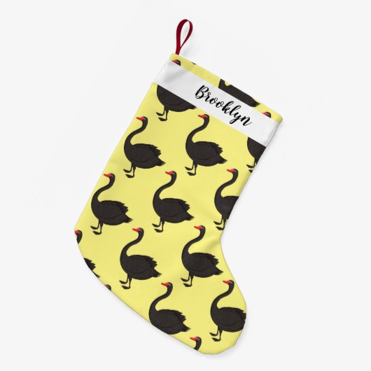 Schwarzer Schwan-Cartoon-Abbildung Kleiner Weihnachtsstrumpf (Vorderansicht (hängend))