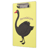 Schwarzer Schwan-Cartoon-Abbildung Klemmbrett (Links)