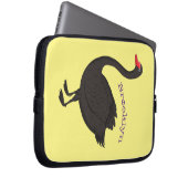 Schwarzer Schwan-Cartoon-Abbildung Laptopschutzhülle (Vorne Rechts)
