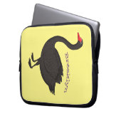 Schwarzer Schwan-Cartoon-Abbildung Laptopschutzhülle (Vorderseite Links)
