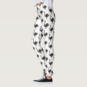 Schwarzer Schwan-Cartoon-Abbildung Leggings (Links)