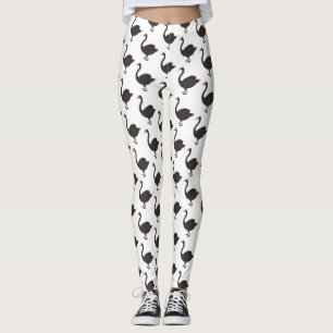 Schwarzer Schwan-Cartoon-Abbildung Leggings