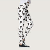 Schwarzer Schwan-Cartoon-Abbildung Leggings (Rechts)