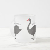 Schwarzer Schwan-Cartoon-Abbildung Mattglastasse (Vorderseite Links)