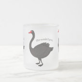 Schwarzer Schwan-Cartoon-Abbildung Mattglastasse (Mittel)