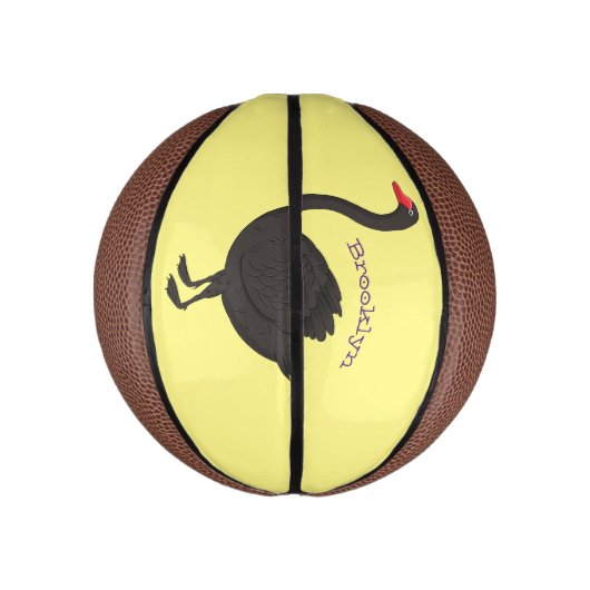 Schwarzer Schwan-Cartoon-Abbildung Mini Basketball (Vertikal)