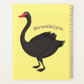 Schwarzer Schwan-Cartoon-Abbildung Planer (Rückseite)