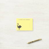 Schwarzer Schwan-Cartoon-Abbildung Post-it Klebezettel (Auf Schreibtisch)