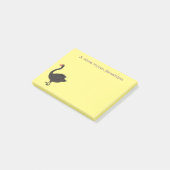 Schwarzer Schwan-Cartoon-Abbildung Post-it Klebezettel (angewinkelt)