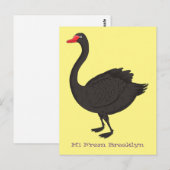 Schwarzer Schwan-Cartoon-Abbildung Postkarte (Vorne/Hinten)