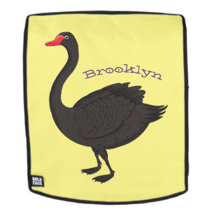 Schwarzer Schwan-Cartoon-Abbildung Rucksack