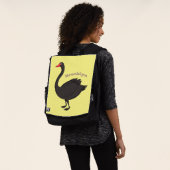 Schwarzer Schwan-Cartoon-Abbildung Rucksack (Ausgewaschen)