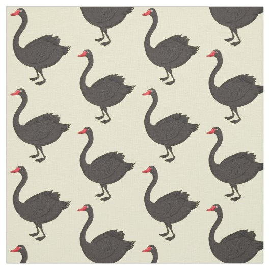 Schwarzer Schwan-Cartoon-Abbildung Stoff (Muster)