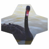Schwarzer Schwan, der am Fluss schwimmt, Fußball (Flach)