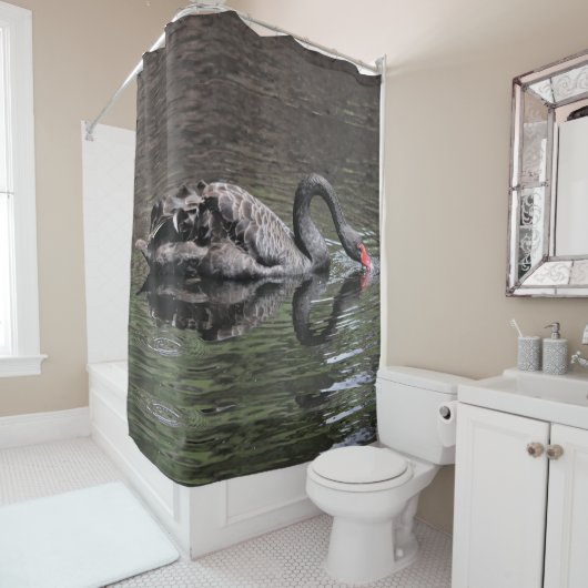 Schwarzer Schwan Duschvorhang (Beispiel)