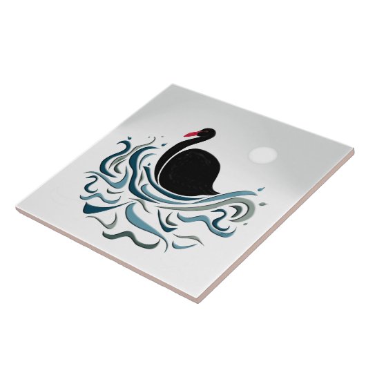 Schwarzer Schwan Fliese (Seite)