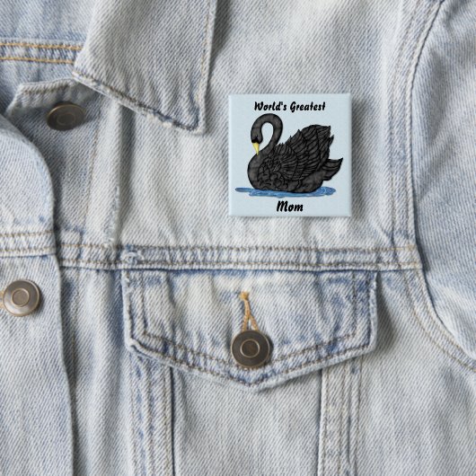 Schwarzer Schwan für Mama Button (Beispiel)