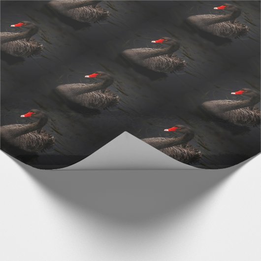 Schwarzer Schwan Geschenkpapier (Ecke)