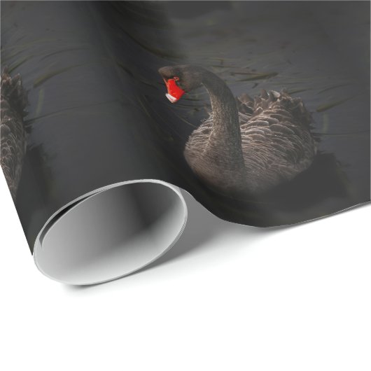 Schwarzer Schwan Geschenkpapier (Rolleneckpunkt)