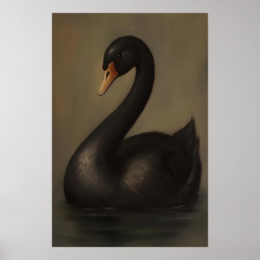 Schwarzer Schwan Gothic Art Print Dunkle Academia- Poster (Vorne)